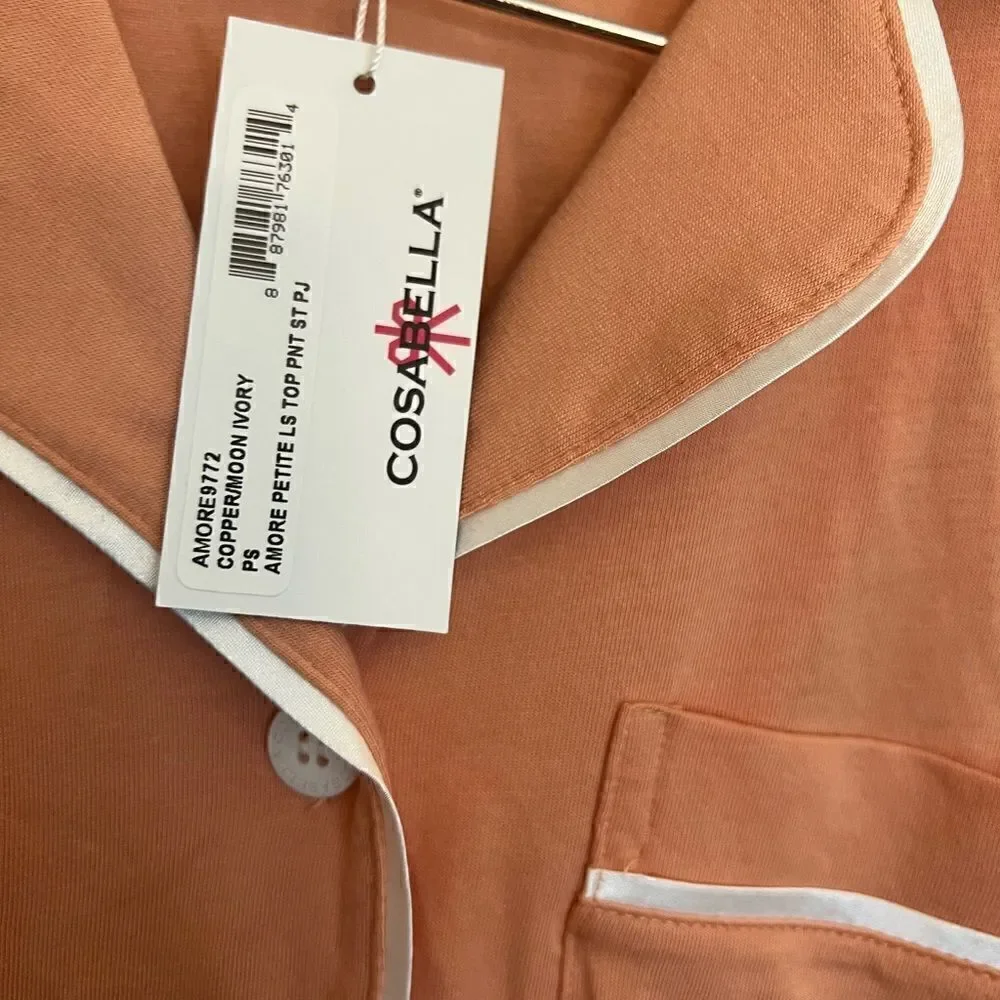 Women’s NWT soft Cosabella Copper Moon Ivory Long Sleeve pajama top.  Size PS